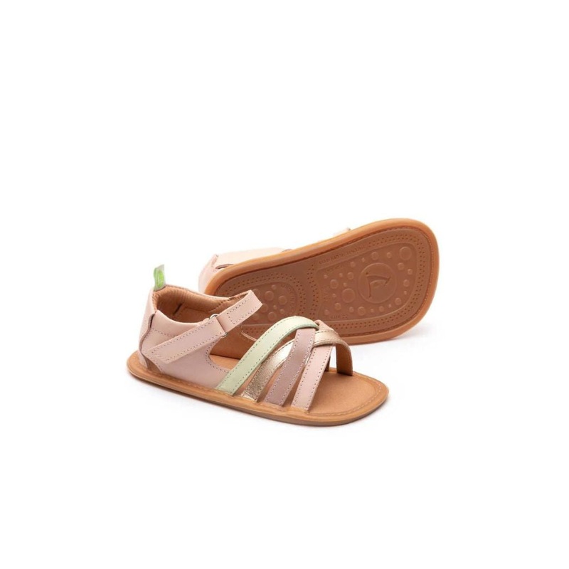 Tip Toey Joey Toddler Sandal Criss Cross – Cotton Candy/Metallic Salmon/Aloe Wash