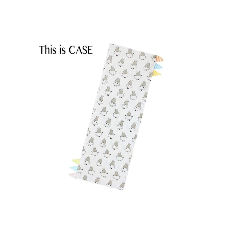 BBS BED-TIME BUDDY CASE SML SHEEPZ WHITE COLOR & STRIPE TAG – Medium