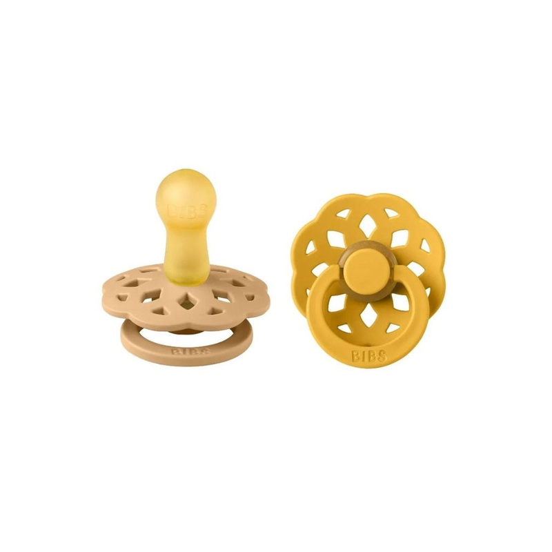 BIBS Boheme Latex Pacifier Twin Pack – Desert Sand / Honey Bee