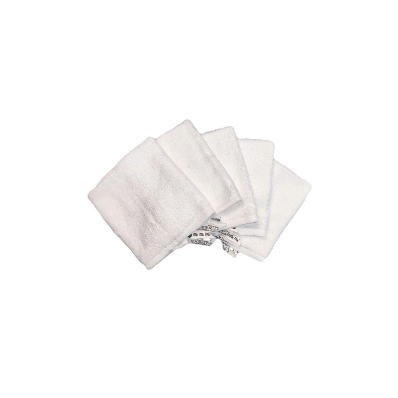CrokCrokFrok Bamboo Wash Cloth White – Bundle of 5 Pieces
