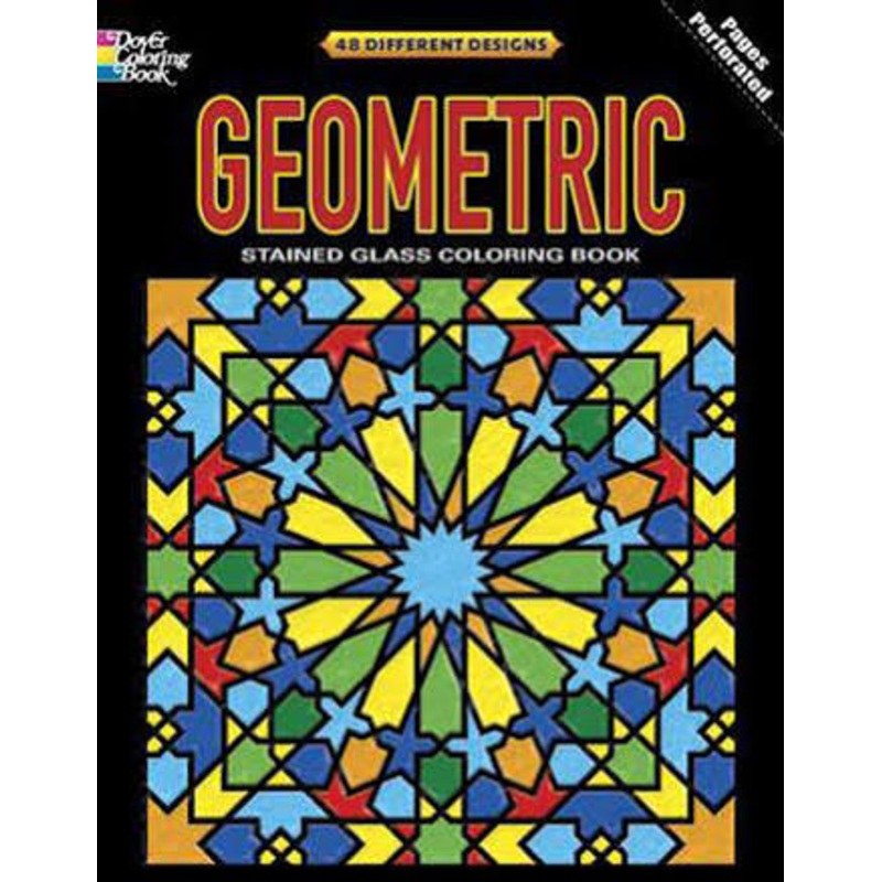 Geometric Stained Glass Coloring Book