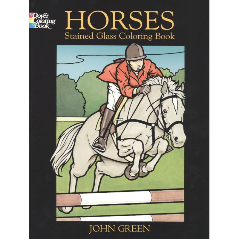 Horses Stained Glass Coloring Book