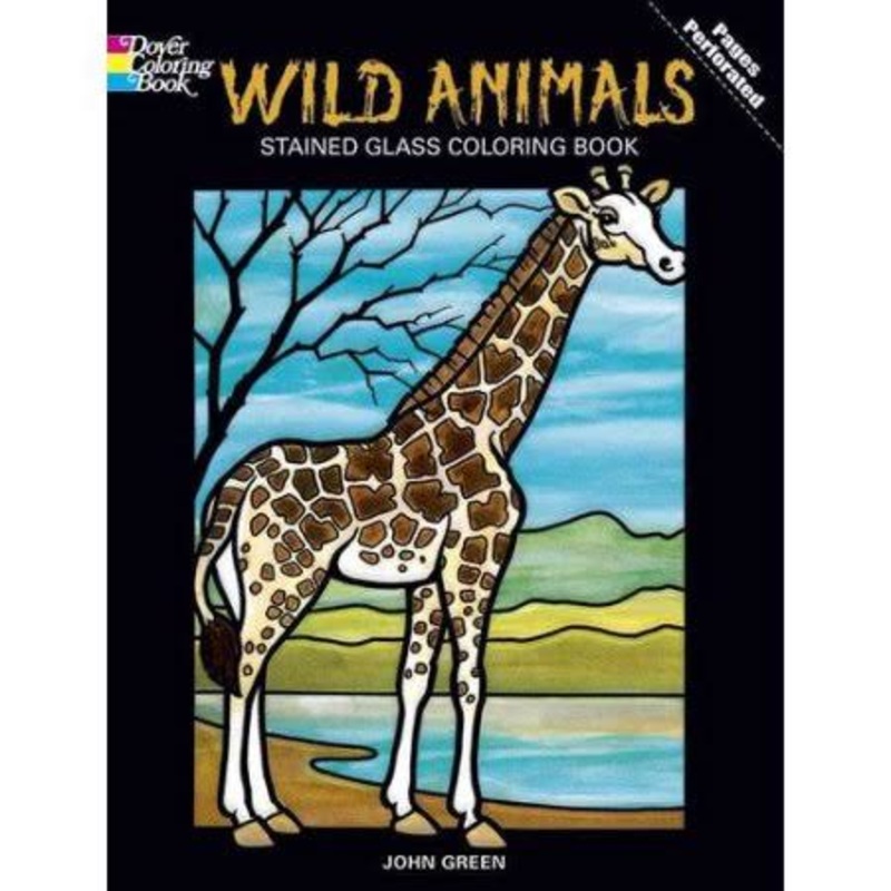 Wild Animals Stained Glass Coloring Book