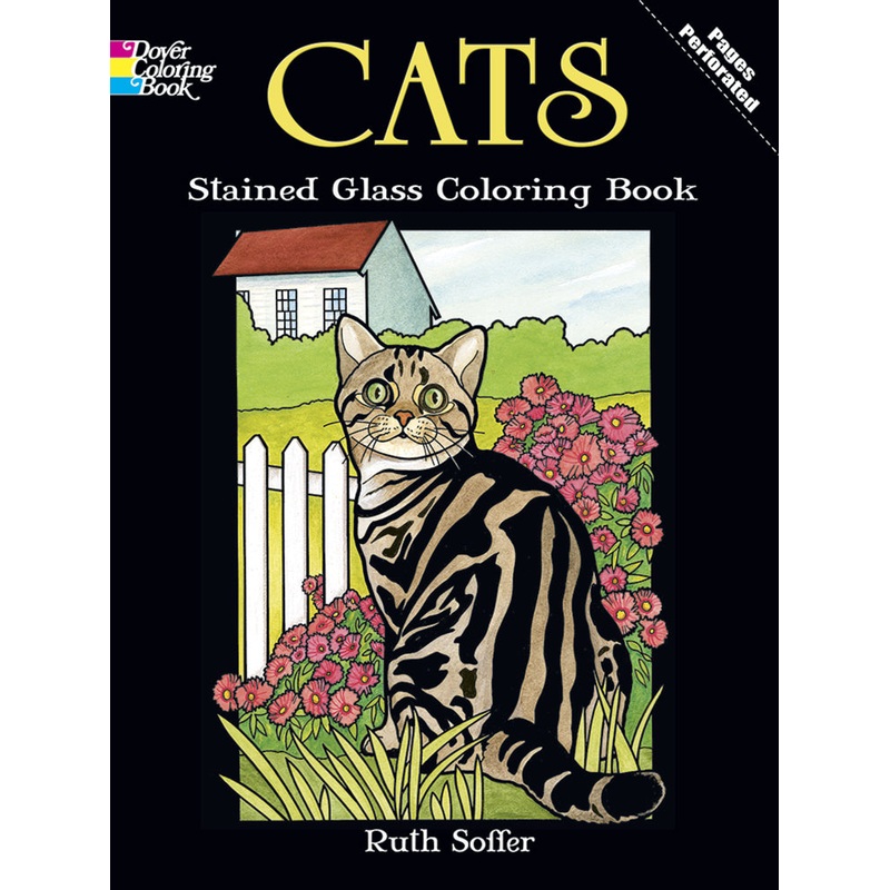 Cats Stained Glass Coloring Book