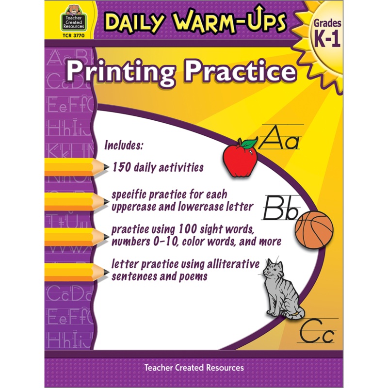 Daily Warm-Ups: Printing Practice (Grades K-1)