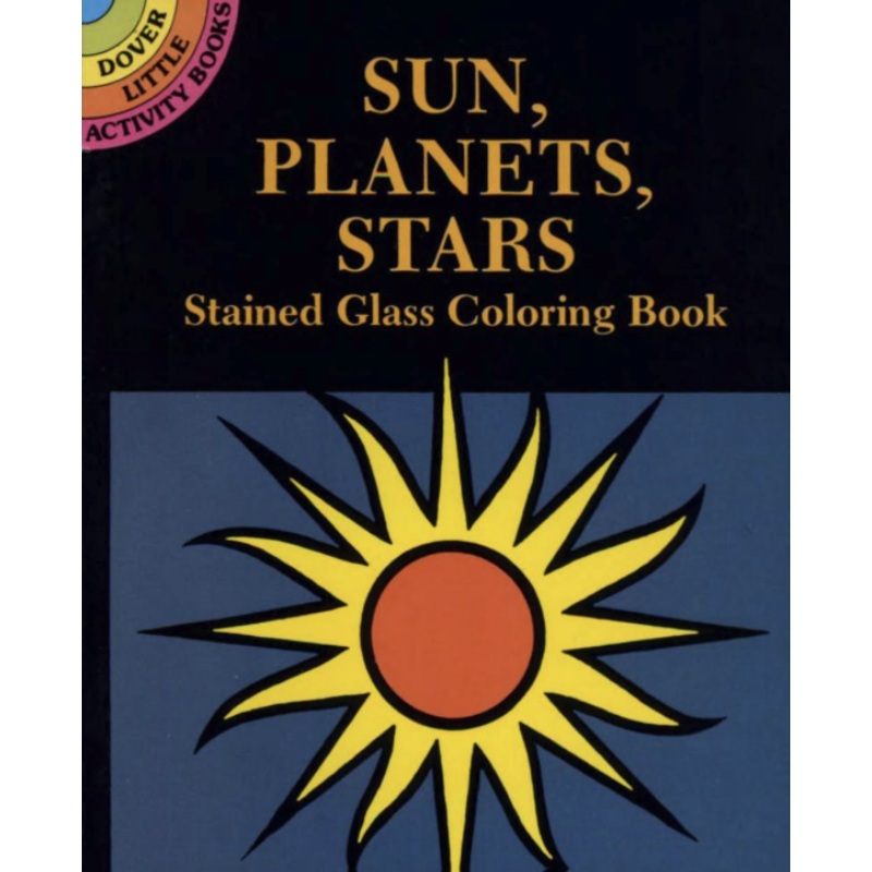 Sun, Planets, Stars Stained Glass Coloring Book