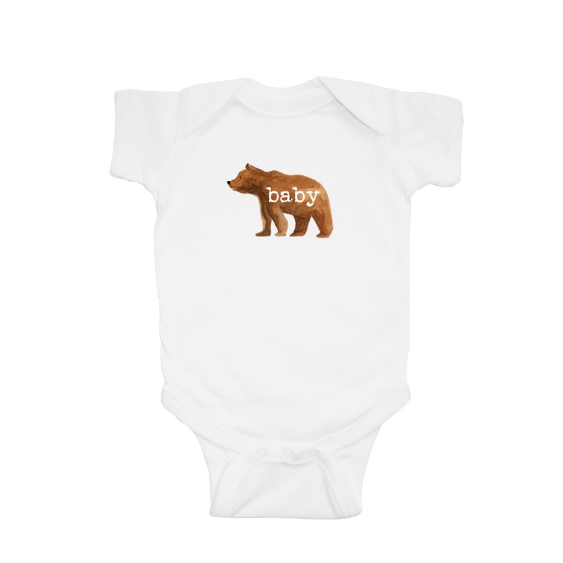 baby text bear baby snap up short sleeve