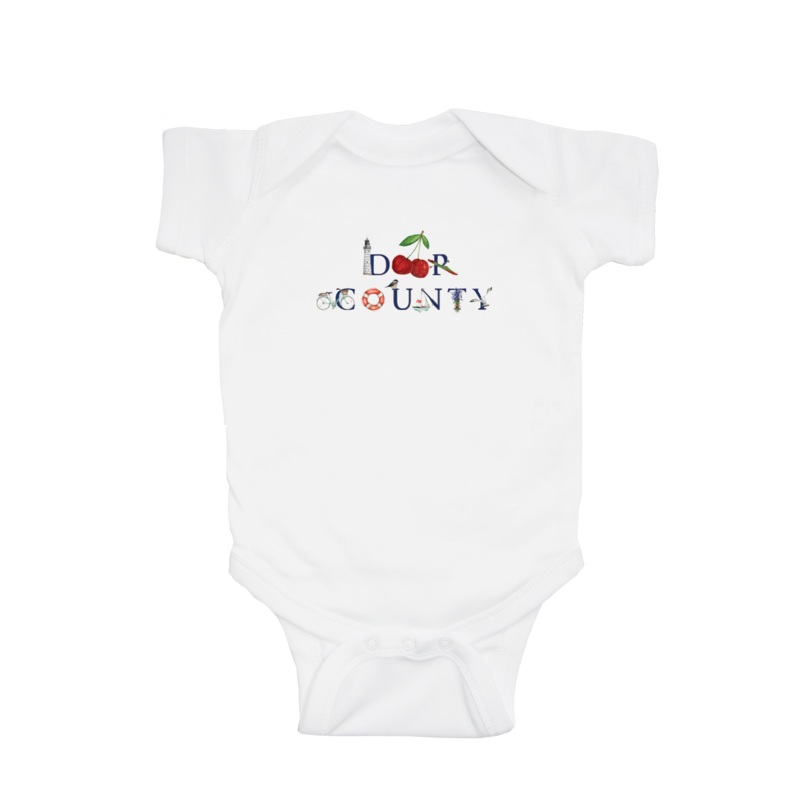 Door County baby snap up short sleeve