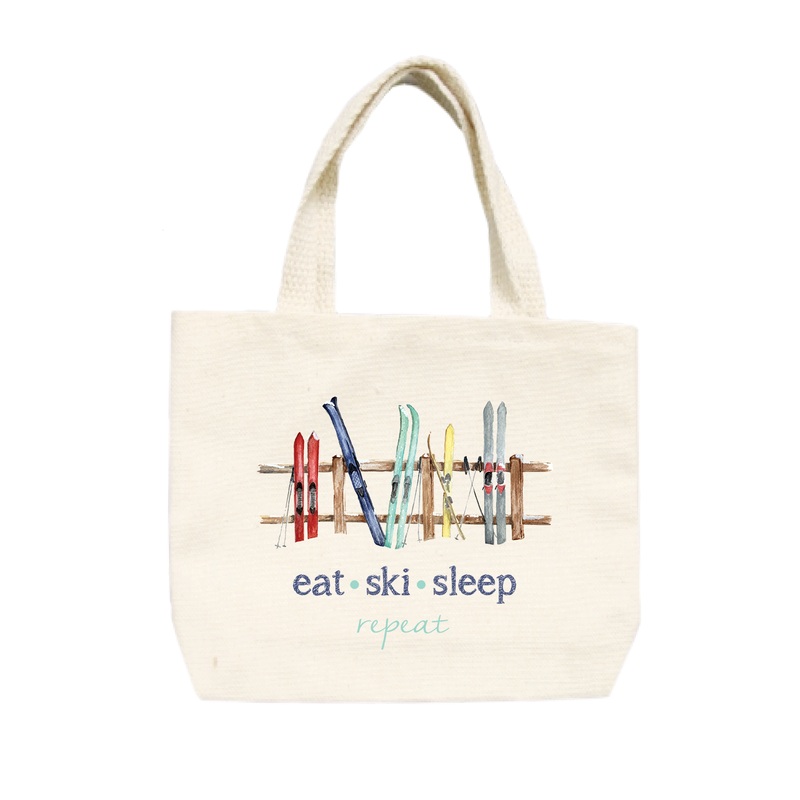 eat ski sleep small tote