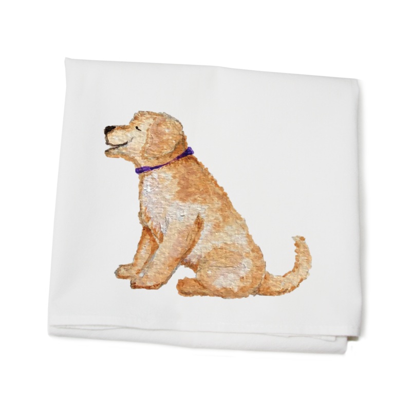 goldendoodle profile flour sack towel