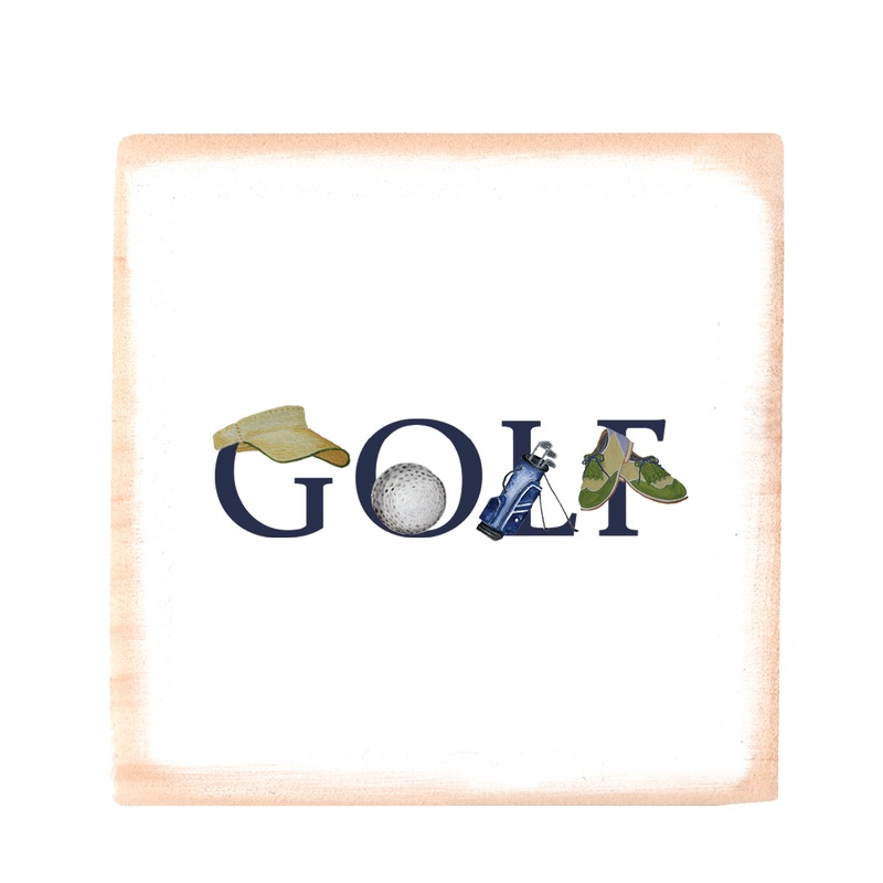 golf illu-stated square block