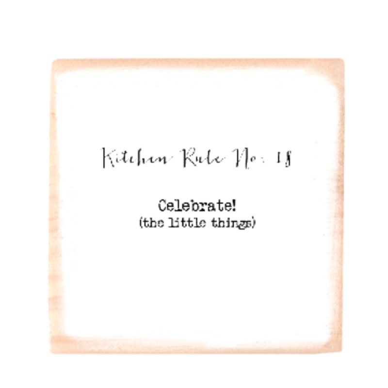 Kitchen rule no 18 square wood block