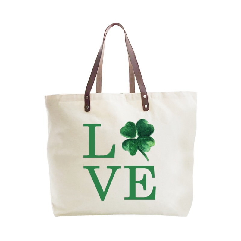 love shamrock large tote