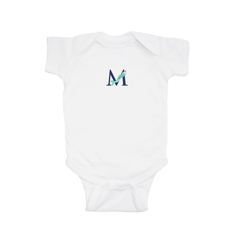 nautical alphabet – M baby snap up short sleeve
