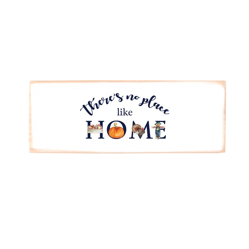 no place like home fall wood block rectangle