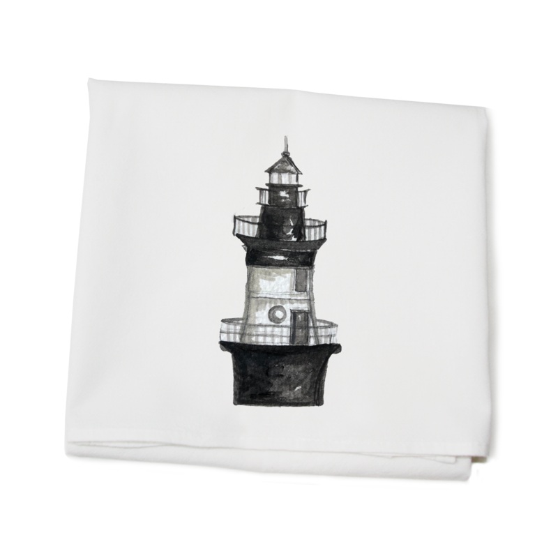 north fork lighthouse flour sack towel
