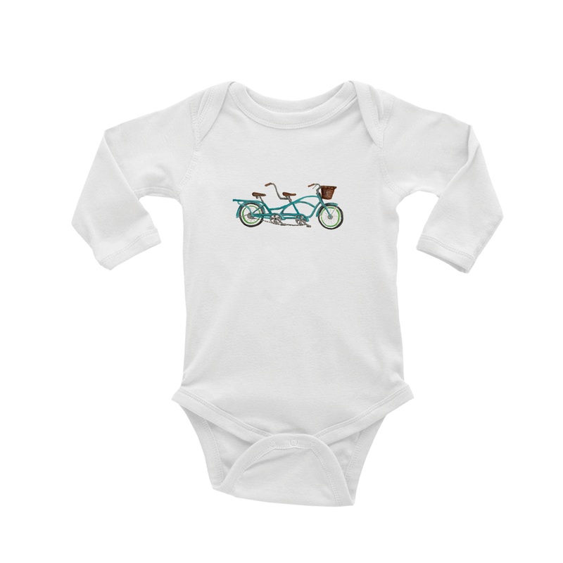 tandem bike baby snap up long sleeve