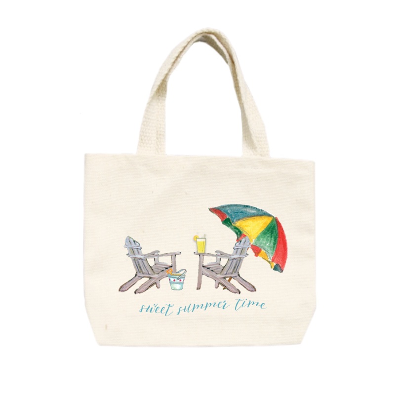 two chairs summer small tote