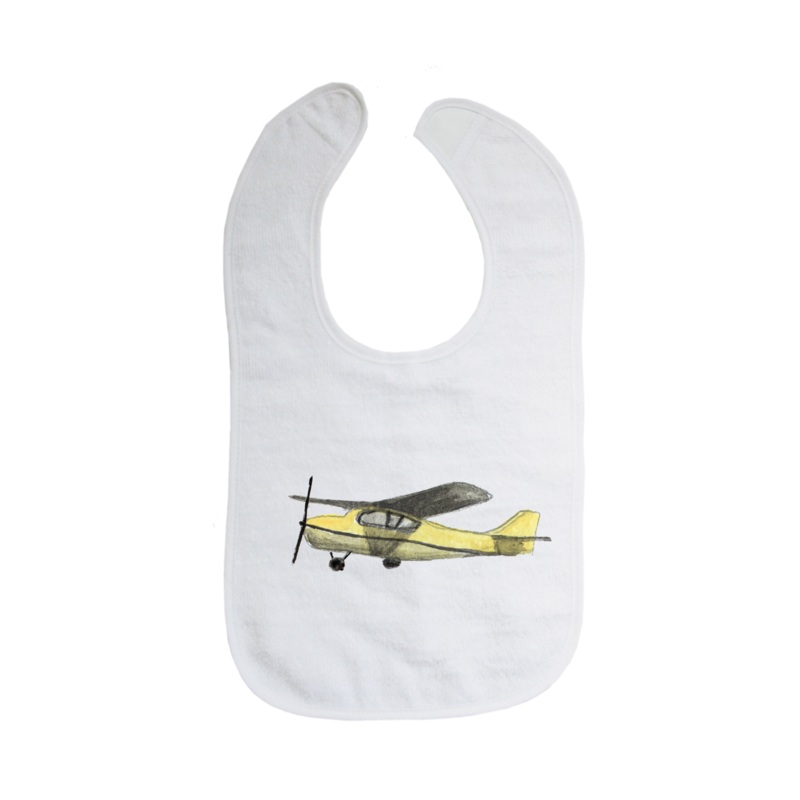 yellow airplane bib