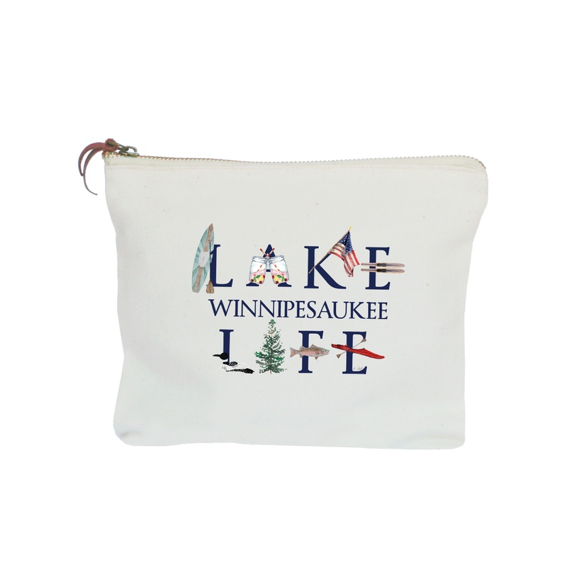 lake life winnipesauke zipper pouch