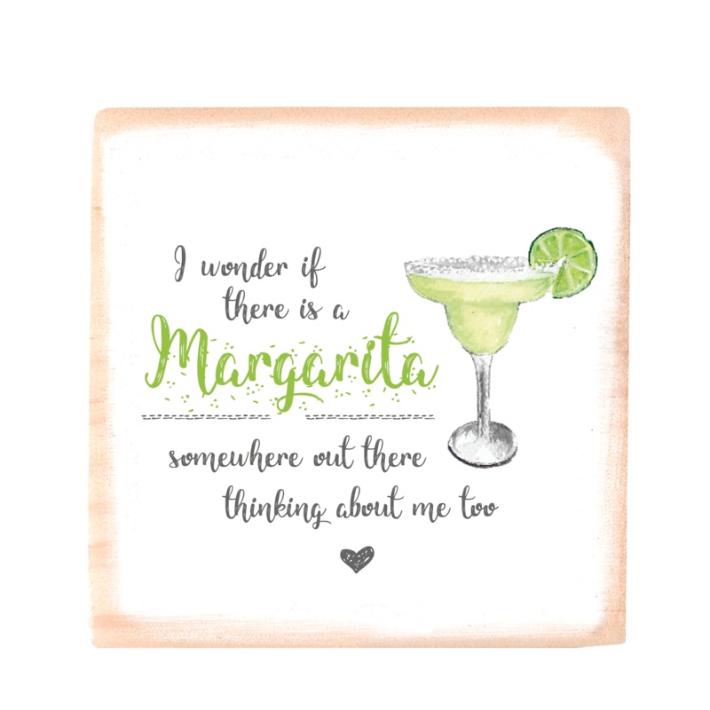margarita thinking about me too square wood block