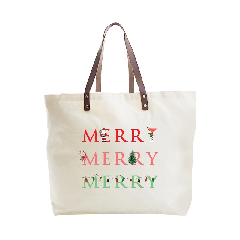 merry merry merry large tote