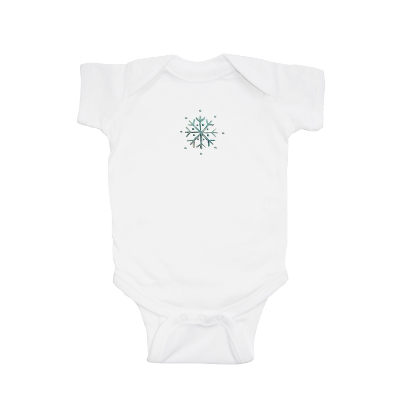 snowflake baby snap up short sleeve