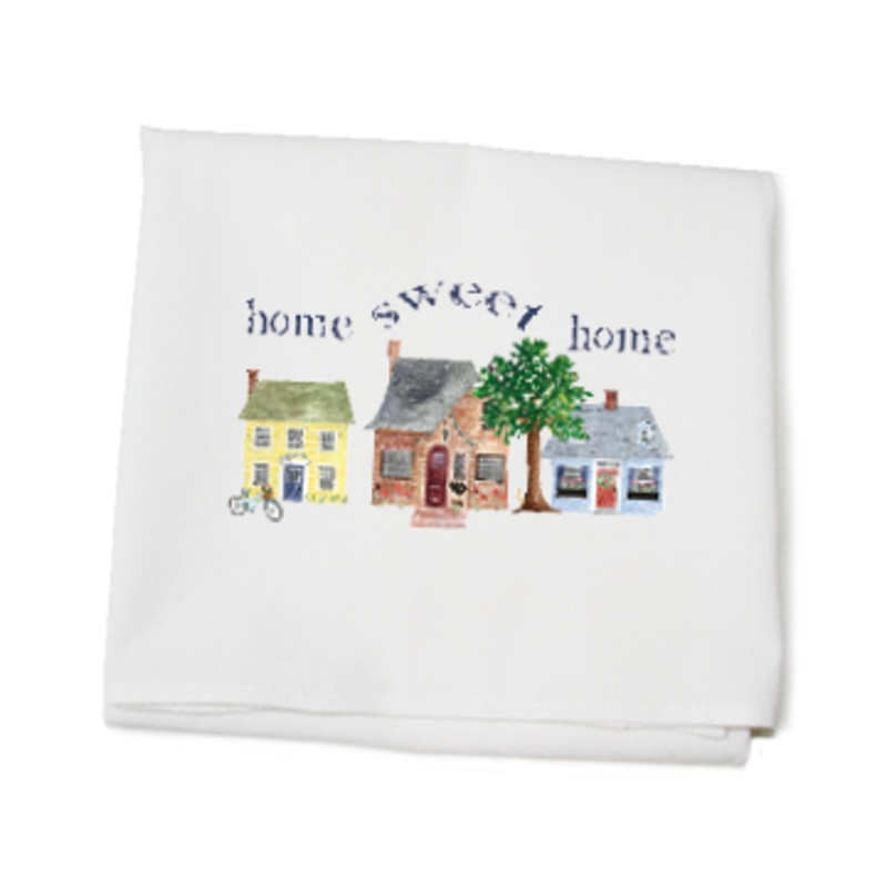 spring home sweet home flour sack towel