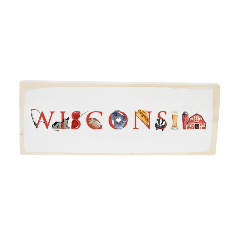Wisconsin rectangle wood block