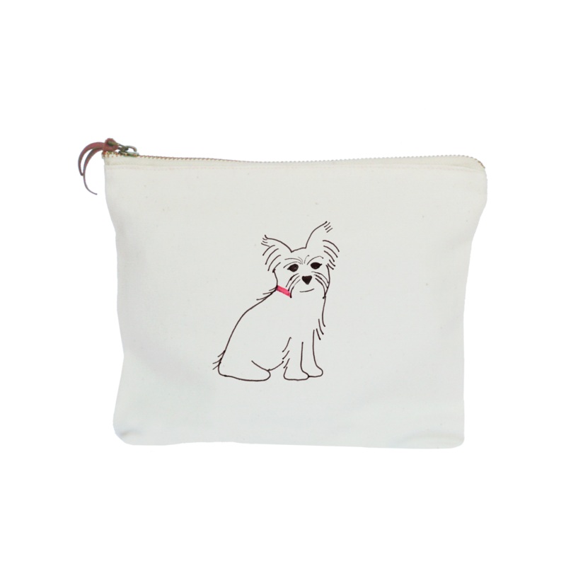yorkie pen drawing zipper pouch
