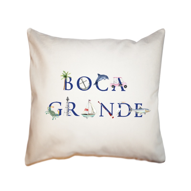 boca grande square pillow