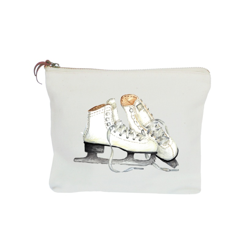 figure skates zipper pouch