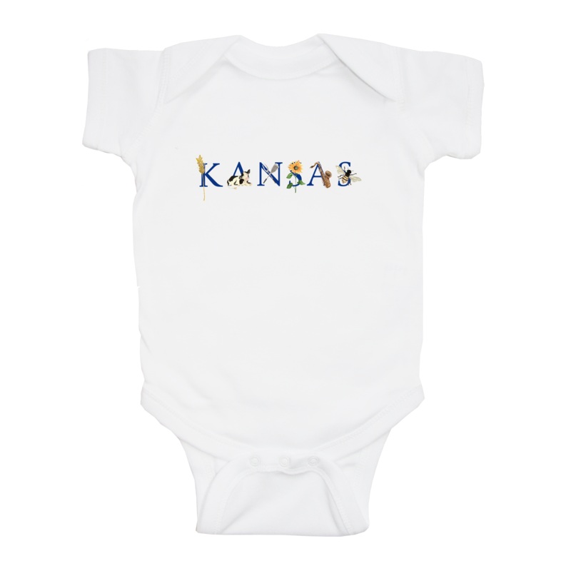 Kansas baby snap up short sleeve