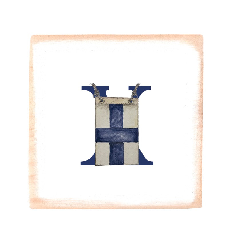nautical alphabet – X wood block