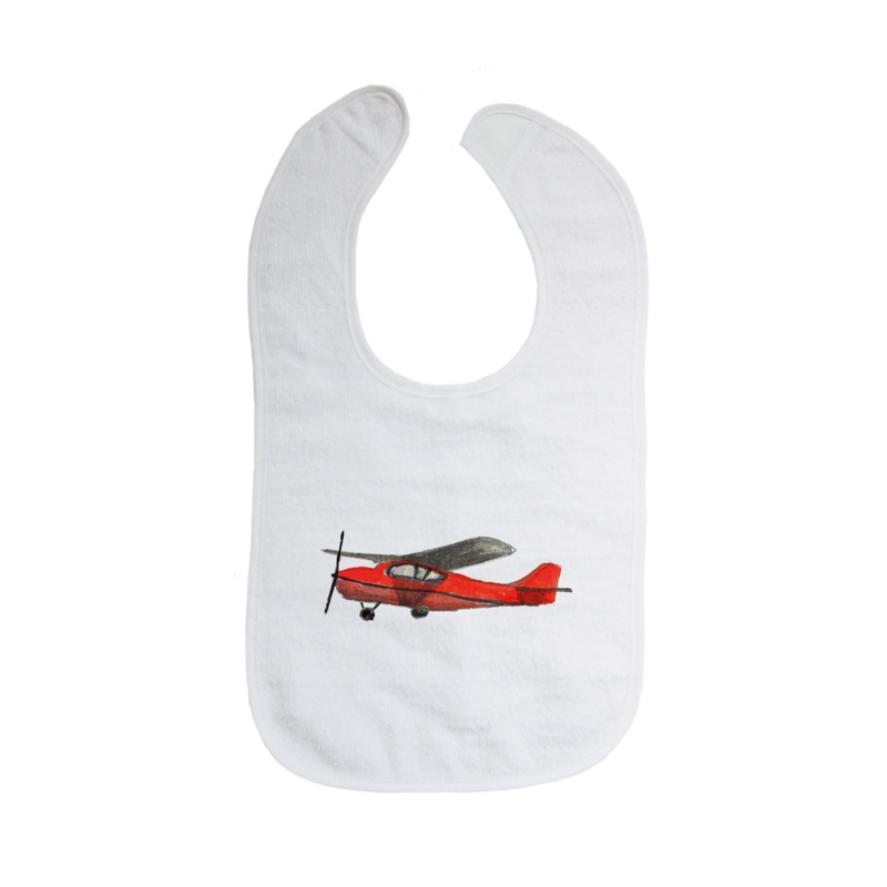 red airplane bib