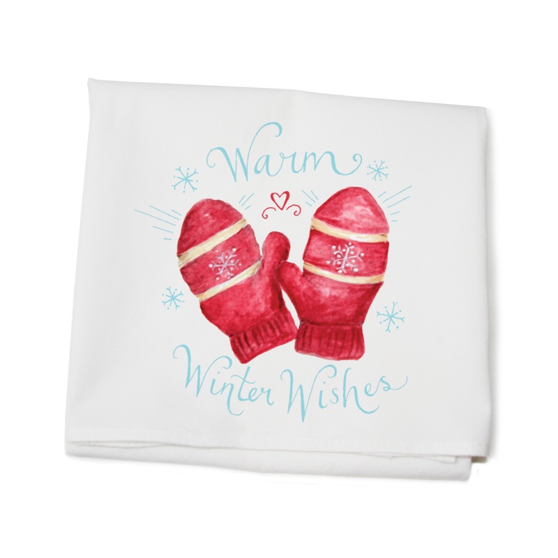 warm wishes flour sack towel