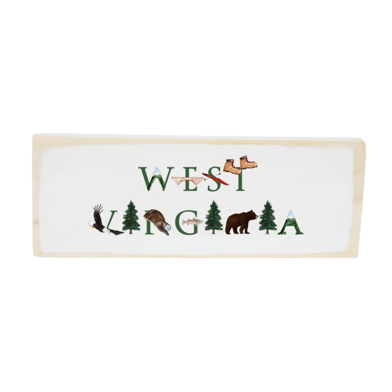 West Virginia rectangle wood block