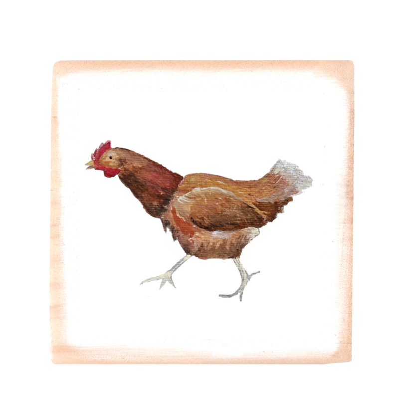 chicken square wood block