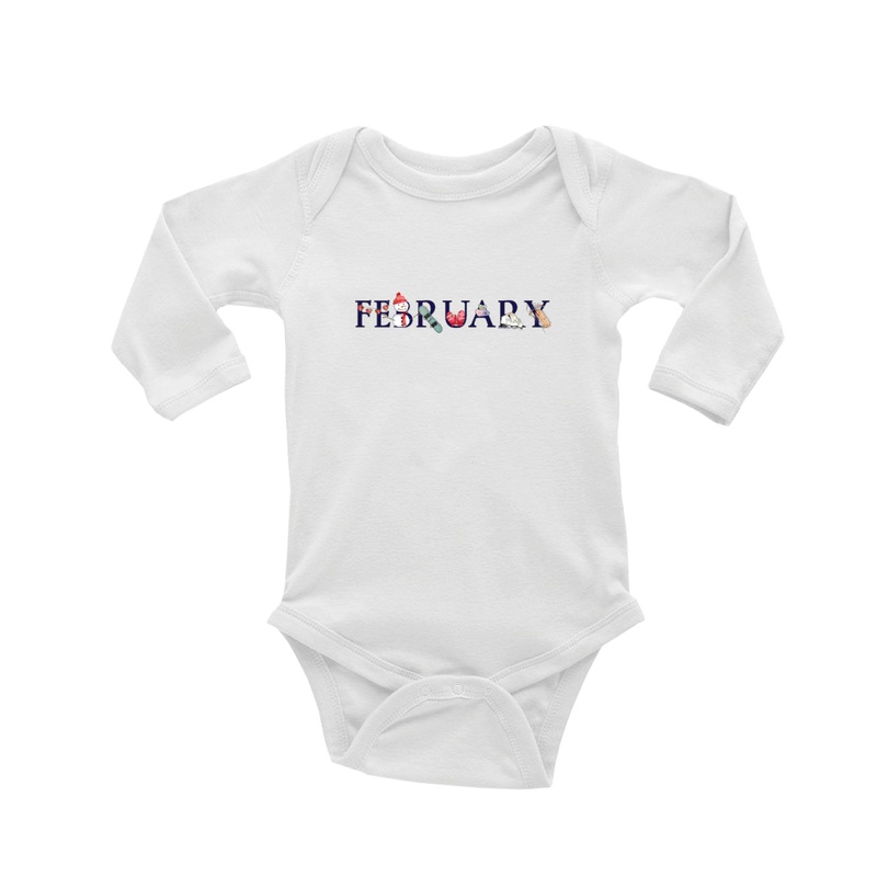 february baby snap up long sleeve