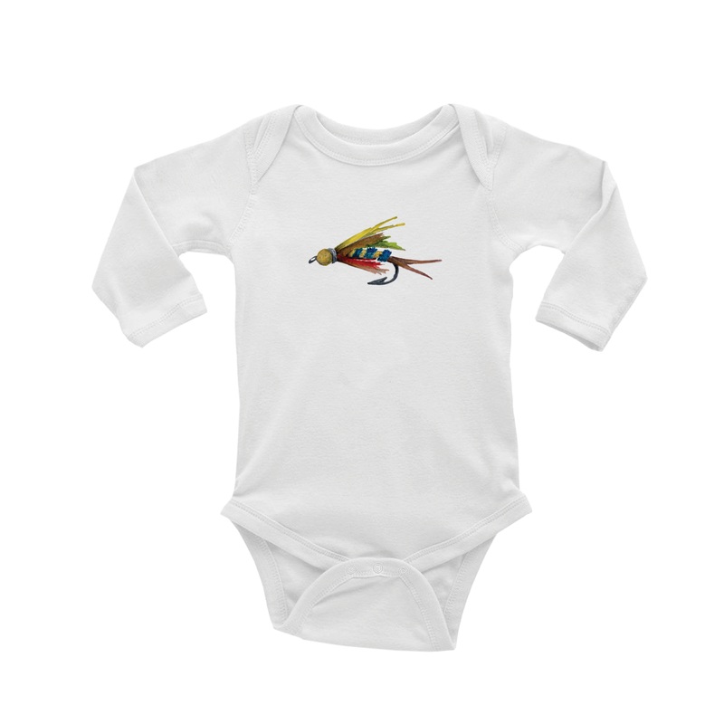 fly fishing lure baby snap up long sleeve