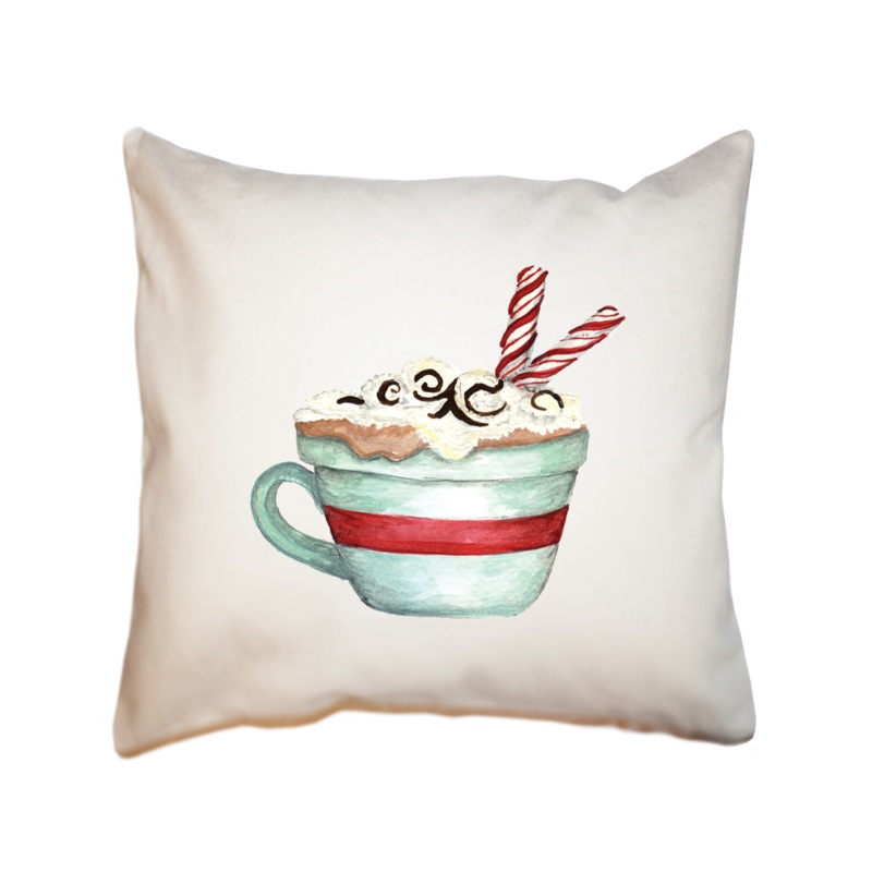 hot cocoa square pillow