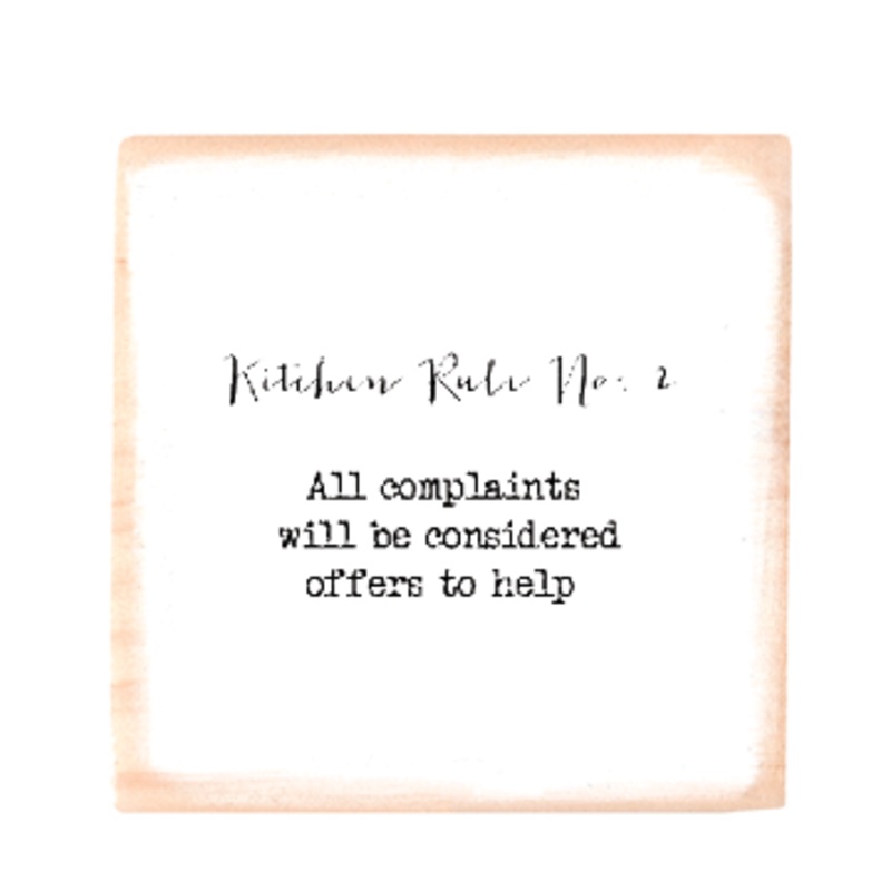 Kitchen rule no 2 square wood block