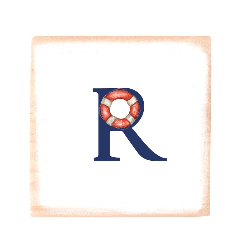 nautical alphabet – R wood block