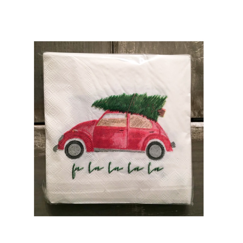 vw with tree cocktail napkins