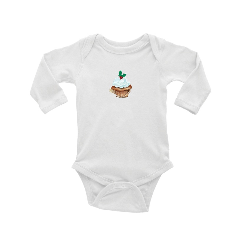 christmas cupcake baby snap up long sleeve