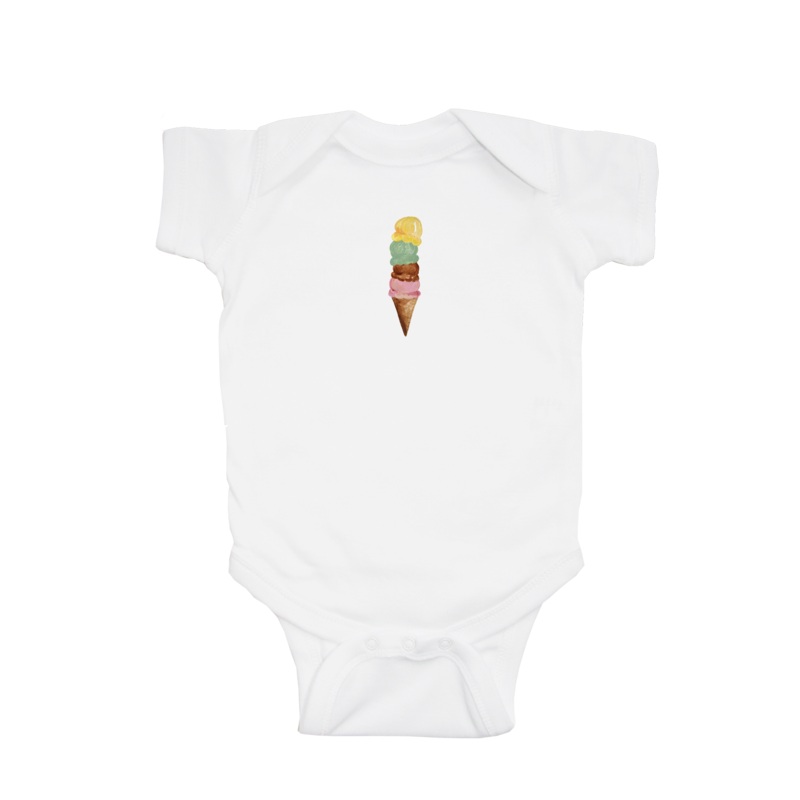 four scoop cone baby snap up short sleeve