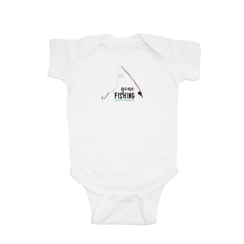 gone fishing baby snap up short sleeve