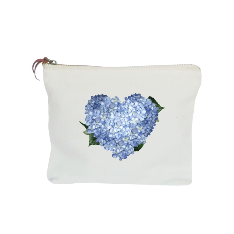 hydrangea wreath zipper pouch
