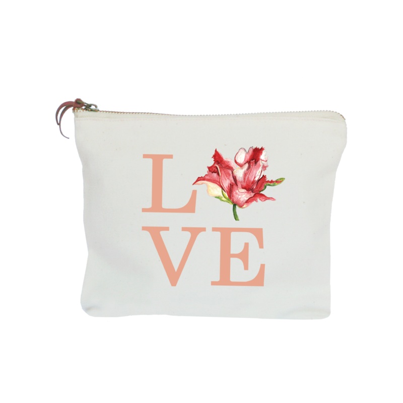 love tulip zipper pouch