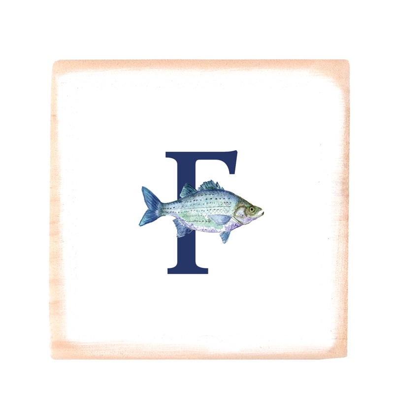 nautical alphabet – F wood block